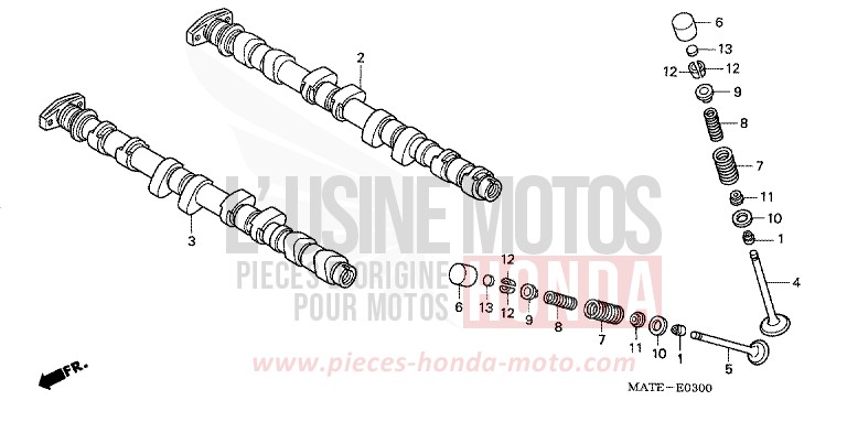 CAMSHAFT/VALVE for Super Blackbird ACCURATE SILVER METALLIC (NH146E) from 2005